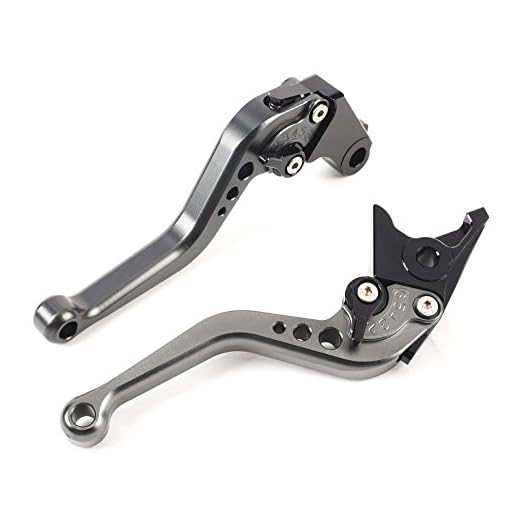 MOTO Frenos y embrague CNC Corto palanca Ajustable aluminio para sport bike HONDA CBR 600 F2,F3,F4,F4i CBR900RR CB599/CB600 HORNET CB919 VTX1300 NC700 S/X un par (F18/H626) SPL028 (TITANIUM)