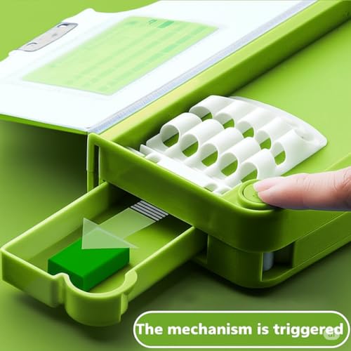 Image of Umadiya Plastic Branded Multi-Functional Pencil Box for Kids, Panda Pencil Box for Boys & Girls, Magnetic Pencil Box for Boys, Kids with Accessories. (Lime Green)