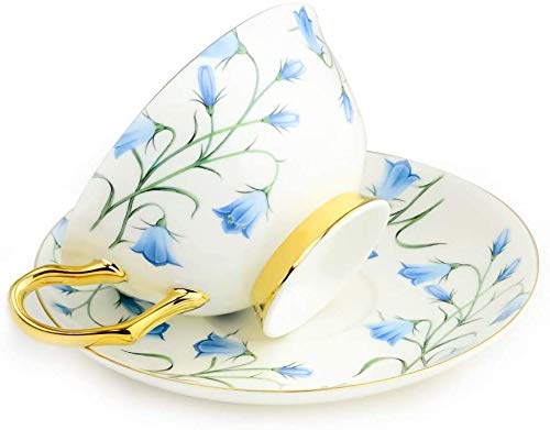 Pack of 4 Tea Cups and Saucers Set Fine Bone China Coffee Cups 6.8oz