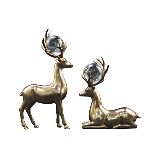 Couple de cerf statue décorative idéale pour sublimer une armoire à vin ou un buffet