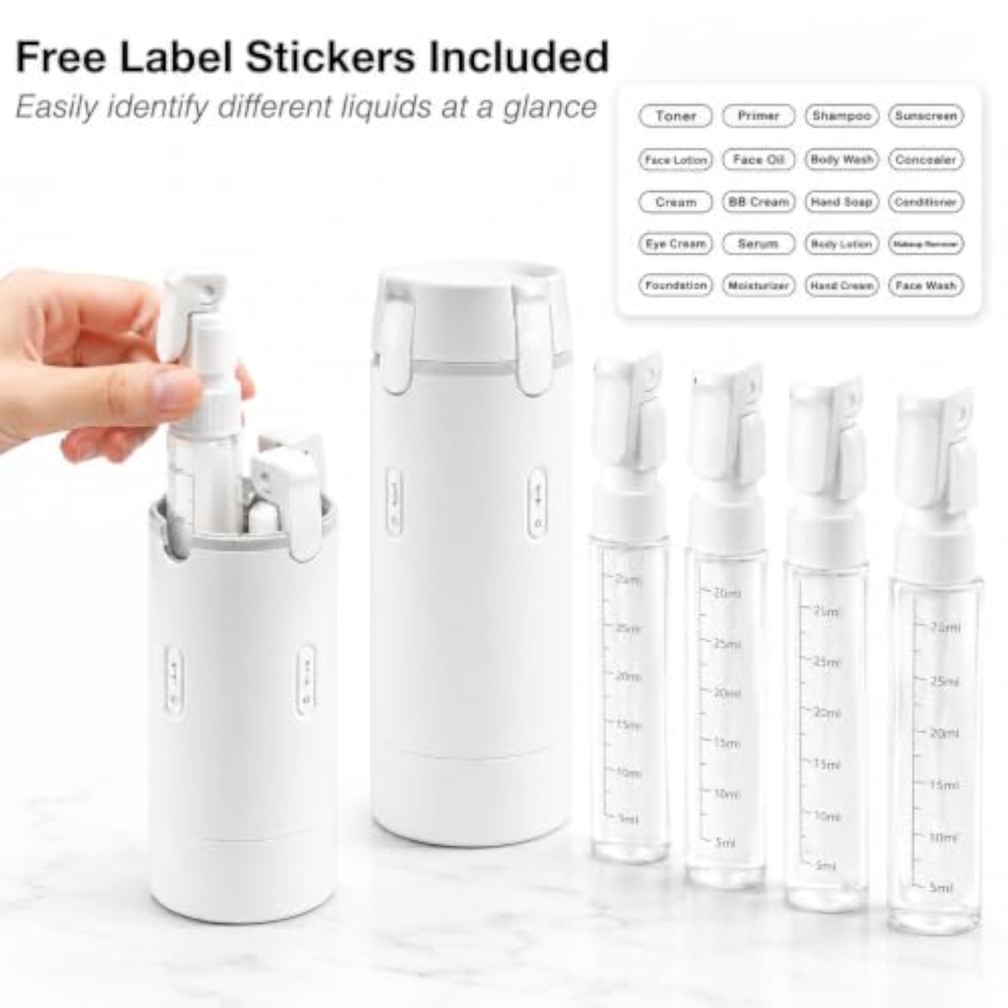4-in-1 Travel Dispenser Bottle Set, 120ml