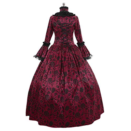 Robe gothique rétro fleurie pour les soirées d'hiver - 4