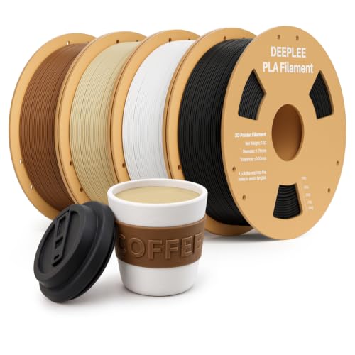 DEEPLEE PLA Filament 1.75mm Black/White/Beige/Brown 4kg Bundle