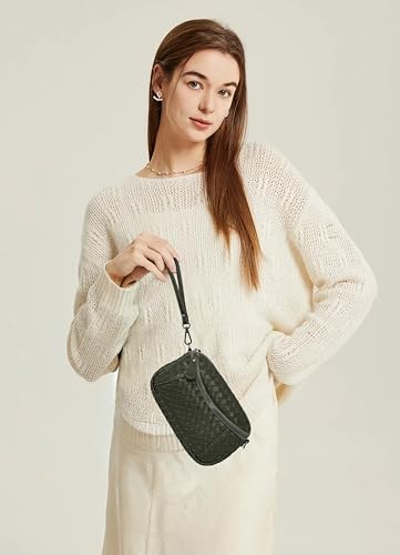 Woven Vegan Leather Crossbody Purses For Women Small Shoulder Bags with Wristlet & Adjustable Strap2