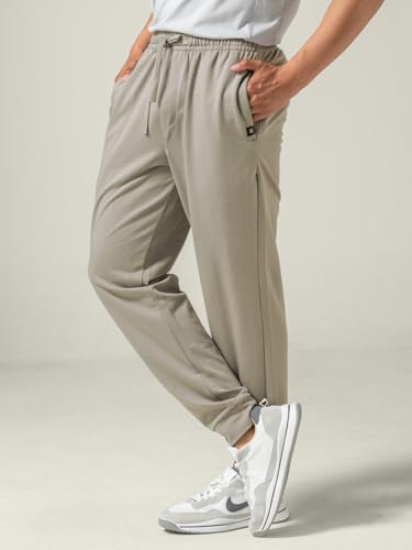 Image of DAMENSCH Men Mid Rise Regular Fit Cotton Blend Solid Moisture Wicking Antimicrobial Zipper Pocket Super Comfortable Baby Terry Lounge Joggers