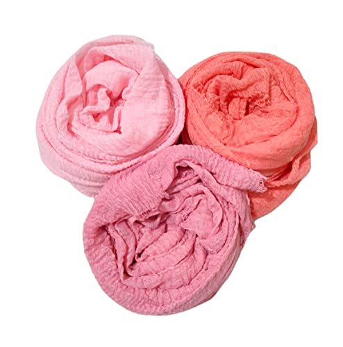 Image of Iba & Isba Women's Plain Crinkled Scarves, Stoles, Hijab (76 x 36 inch)