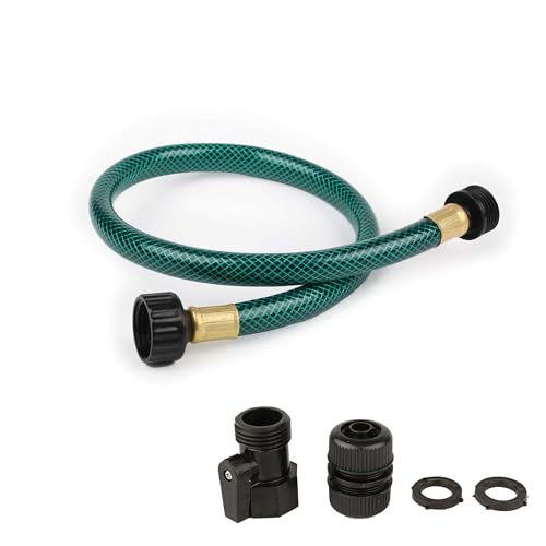 Garden Hose Short Extension for Watering – Leakproof and No Kink – 1/2 Inch PVC Hose 2FT with Female and Male Fittings for Outdoor or Connection Use