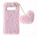 Custodia Peluche per LG K41S/K51S Carina Cover soffice in peluche Morbido Peloso Ciondolo Love Inverno Soffice Caldo Hairball Cover Protettiva Fluffy Cover Bambine Copertura Caso per LG K41S/K51S,Rosa