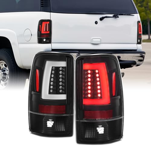 AKKON - For 00-06 Chevy Suburban Tahoe GMC Yukon XL Black C-Shape LED Bar Tail Brake Lights Left+Right Pair