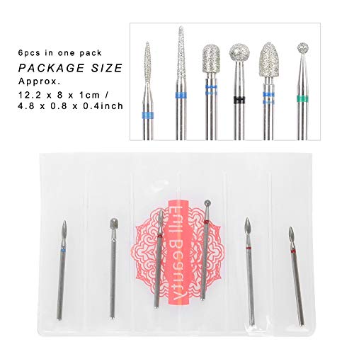 Set de 6 piezas de fresas para uñas de acero inoxidable miniatura 7