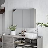 CONCEPTION MURALE : En raison de sa conception murale, cet armoire avec miroir salle de bain peut être fermement fixée au mur pour utiliser pleinement l'espace vertical. L'armoire à glace est destinée à économiser considérablement de l'espace au sol et augmente l'utilisation de l'espace pour votre appartement.