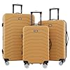 Wrangler Tahoe Spinner Luggage, Amber Gold, 3 Piece Set