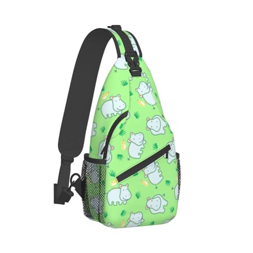 Cute Hippo Crossbody Bag Animal Shoulder Bag Backpack Cute Sling Bag Chest Casual Daypack for Outdoor2