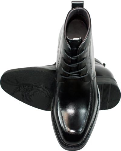 Calden Men's Invisible Height Increasing Elevator Shoes - Black Leather Lace-up Dress Formal Ankle Boots - 3 Inches Taller - K28801 - Size 11 D(M) US Review | Image 3