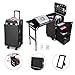 BYOOTIQUE Portable Manicure Table Nail Station Rolling Makeup Case with 4 Drawers Nail Table Storage for Makeup Artist Nail Teach Manicurist,Black