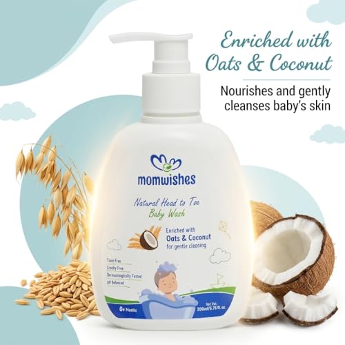 Image of MomWishes Natural Head to Toe Baby Wash (200 ML)