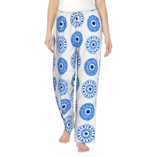 Pantalon de pyjama en polaire femme mandala et mauvais œil