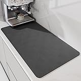 LIMNUO Kaffeematte, Kaffeemaschinenmatte für Arbeitsplatten, saugfähige Geschirrtrocknungsmatte für Küchenarbeitsplatten, Unterlage für Kaffeemaschinen, Kaffeemaschine (Grey, 80 x 43 cm)