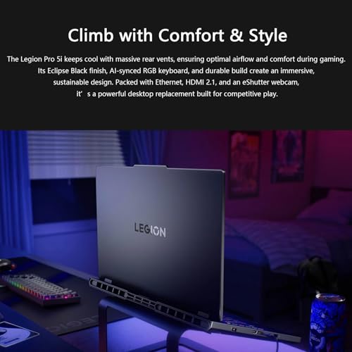 Legion Pro 5i Gen 10 Gaming Laptop, GeForce RTX 5070 Ti, Intel 24-Core U9 275HX, 16" WQXGA 500Nits Display, RGB Backlit KB, AI Engine+, Wi-Fi 7, Win 11 Pro, Accessori, 32GB DDR5, SSD 1TB - Notebook - Immagine 6