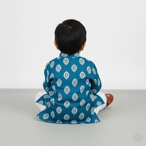 Image of Baby Ethnic Wear Festival Organic Cotton Soft and comfortable Dhoti Kurta Set Saraswati Puja Dress Panjabi for Kids Boy Girls
