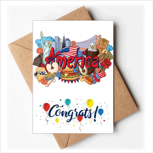 Cartes de vœux mariage Eagle Liberty avec enveloppes pour invitations
