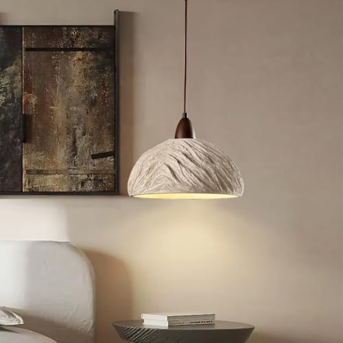 Luces colgantes de cemento vintage y madera para barra de cocina 3