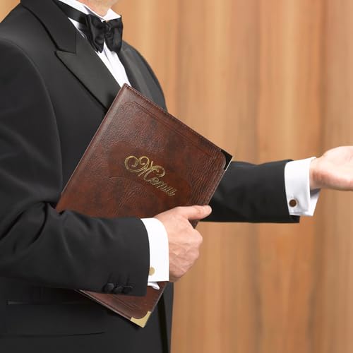 Couverture de menu A4 en cuir café pour restaurant et bar - 5