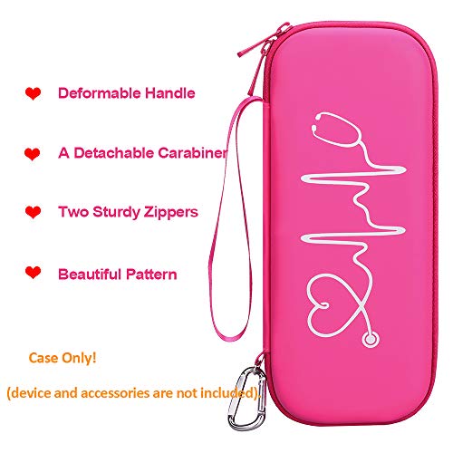 Image of BOVKE Stethoscope Case for 3M Littmann Classic III Monitoring /Lightweight II S.E /Cardiology IV Diagnostic /MDF Acoustica Stethoscopes, Mesh Pocket for Doctor & Nurse Accessories, Raspberry