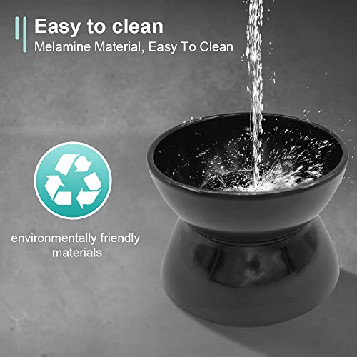 Raised Cat Food Bowl,Elevated Food And Water Dish For Cats Or Dogs,Melamine Anti Vomit Cat Bowl With Slow Feeder, Removable Pet Bowls For Cats And Small Dogs (Black) #TOP4