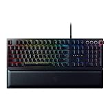 RAZER HUNTSMAN ELITE: Opto-Mechanical Switch - Multi-Functional Digital Dial & Media Keys - Leatherette Wrist Rest - 4-Side Underglow - Gaming Keyboard (Renewed)