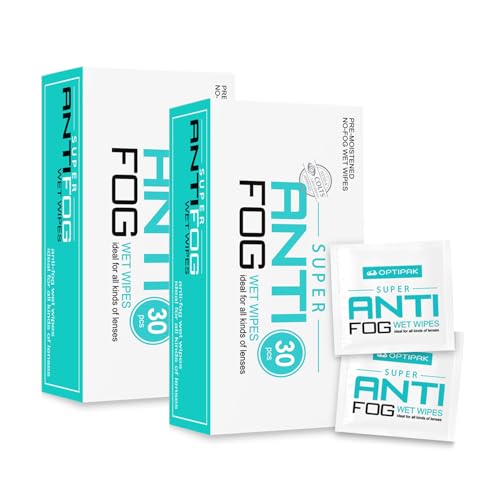 OPTIPAK Anti Fog Wipes for Glasses, Binoculars, Face Shields, Ski Masks or Swim...