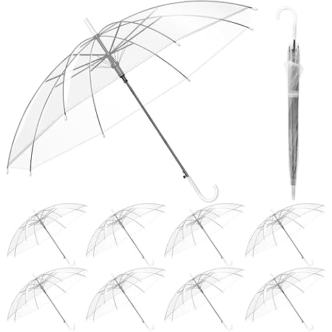 Nisorpa 10 Pcs Clear Wedding Umbrellas Cover