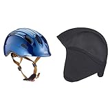 ABUS Smiley 2.0 Royal Kinderhelm - Robuster Fahrradhelm für Kinder - für Mädchen und Jungs - 77545 - Blau/Gold, Größe M & Winterkit zu Smiley, Schwarz, 50-55 cm (M)