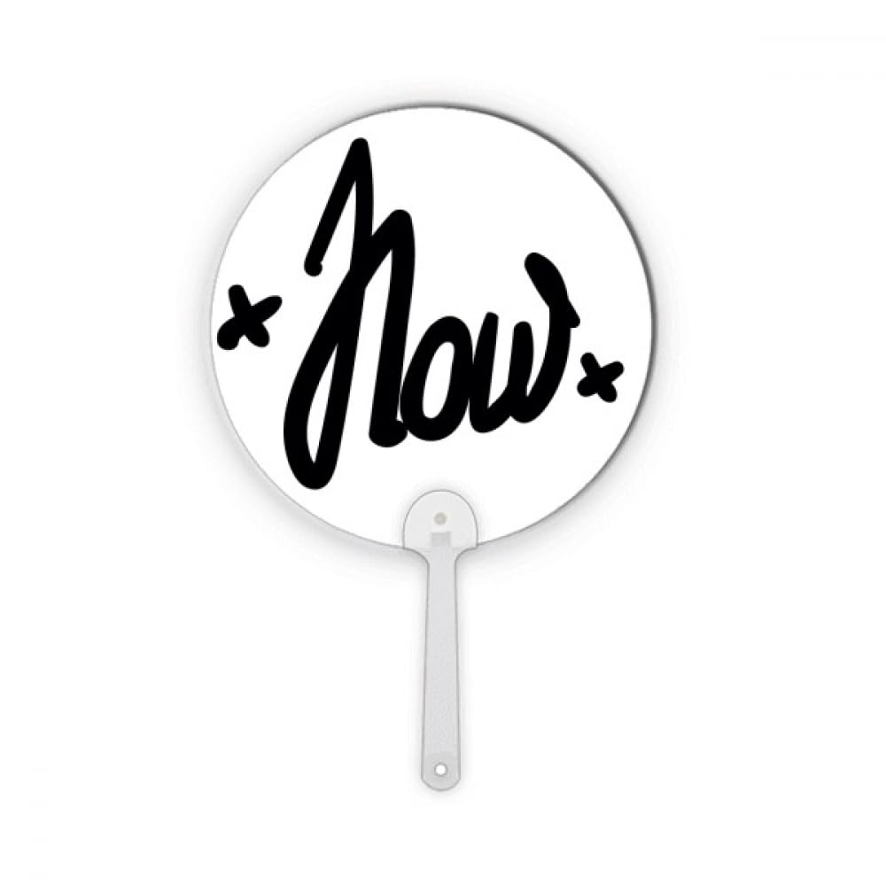 Éventail rond en plastique No/no Now avec citation humour noir pour l'été