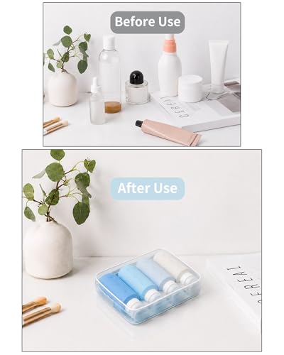 Image of Gemice Travel Bottles for Toiletries, Tsa Approved Travel 6oz Size Containers with Clear Bag, BPA Free Leak Proof Travel Tubs Refillable Liquid Travel Accessories for Cometic Shampoo Lotion