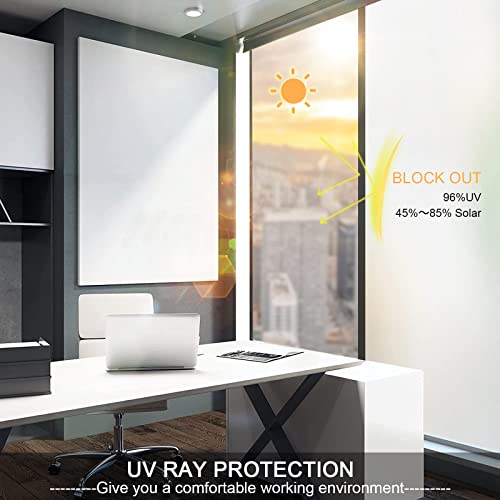 White Frosted Window Film Self Adhesive Roll 115 X 300cm, Shackcom Privacy Film for Glass Windows Static Cling with No Glue Removable Opaque Window Film Anti UV Heat Control for Home Office & Bathroom - Cosy Home Interiors White Frosted Window Film Self Adhesive Roll 115 X 300cm, Shackcom Privacy Film for Glass Windows Static Cling with No Glue Removable Opaque Window Film Anti UV Heat Control for Home Office & Bathroom - Image 3