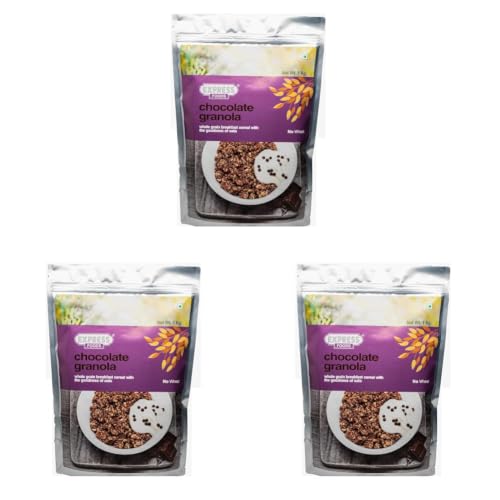 Image of Express Foods Chocolate Granola Breakfast Cereal, 1kg (Pack of 3)