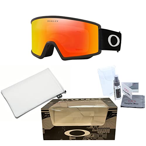 Oakley Target Line M Oo7121 Black W/Fire Iridium Ski Goggles For Men For Women + Bundle With Designer Iwear Eyewear Kit #TOP4