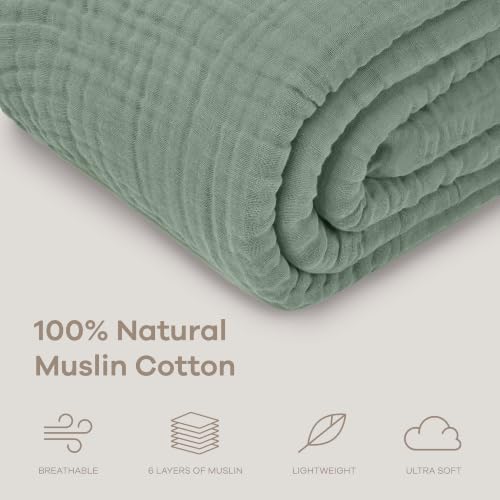 Manta de Muselina Comfy Cubs 50x70” Fern - Manta Grande miniatura 3