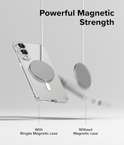 Image of Ringke Fusion Magnetic Compatible with Samsung Galaxy S25 Edge Case Cover [Strong Magnet] Transparent Hard Back Shockproof Soft TPU Bumer S25 Edge Back Cover - Magnetic Clear