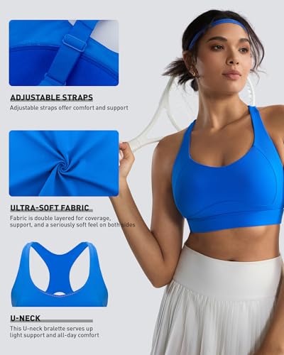 Image of RUNNING GIRL Adjustable Straps High Impact Sports Bra for Women,High Support Workout Sports Bras with Sewn in Pads