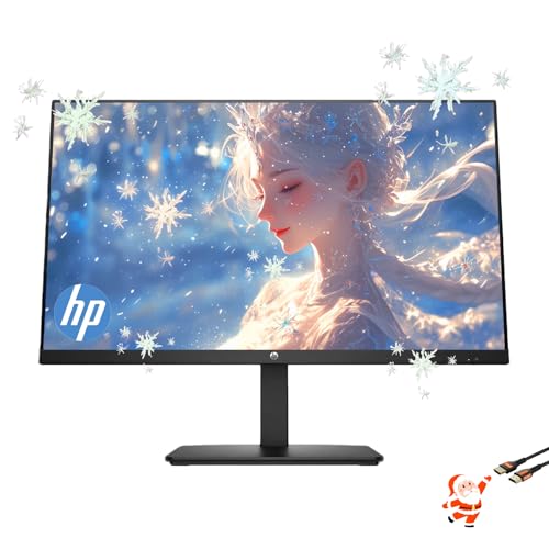 HP 27' IPS LED FHD Monitor - Built-in Dual 2W Speakers - 100Hz - HDMI, DisplayPort, VGA - Series 2025 Office Monitor - Eye Ease with Eyesafe Certification, Black, w/HDMI