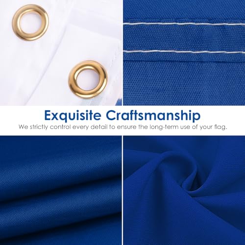 Image of AhfuLife 2pcs El Salvador Flag 3x5 Ft, Large Salvadoran Flags for Outside - Double Side with Brass Eyelets for Olympic Party Decorations, Soccer Party Decoration Bar Garden Street Decoration Indoor Outdoor
