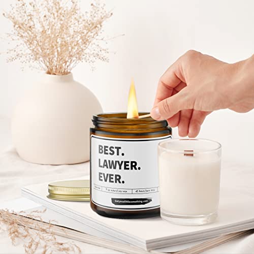 Lawyer Gifts For Women - Best Lawyer Ever 9Oz Soy Candle - Law School Gifts For Female Lawyers, Woman Lawyer Men Attorney Thank You, Student Graduation, Office Desk Decor, Bar Exam Present #TOP1