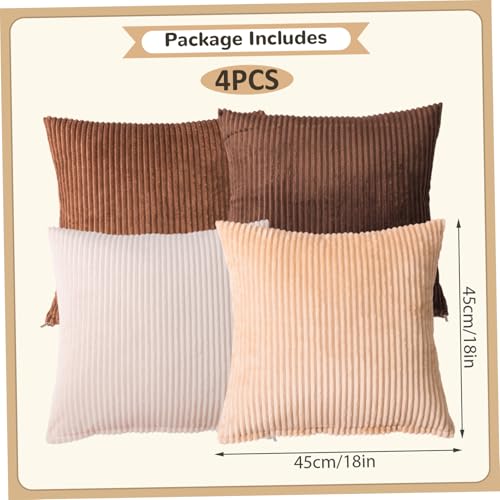 Coussin de lit et canapé boho avec ces 4 housses en velours côtelé rayé - 3