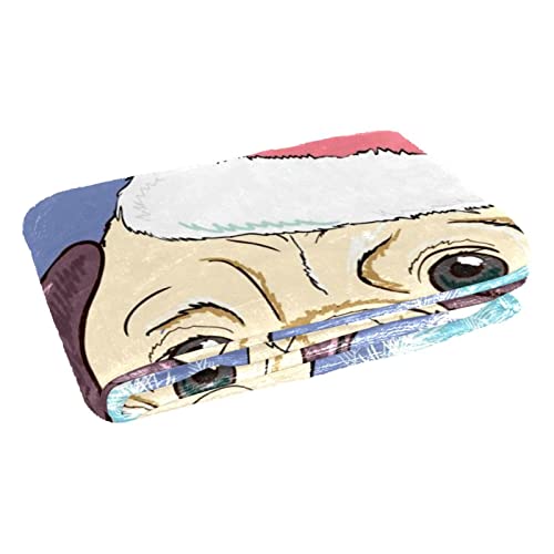 Couverture de Noël motif chiot et couronne | Cadeau idéal pour lit et canapé