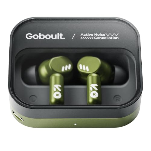 Image of GOBOULT Tenet Pro with ANC TWS Earbuds, 75H Playtime, Amp App Support, 32dB ANC, Quad Mic ENC, Dual Device Pairing, 13mm Driver Ear Buds, Bluetooth 6.0 Wireless Earbuds (Olive Green)