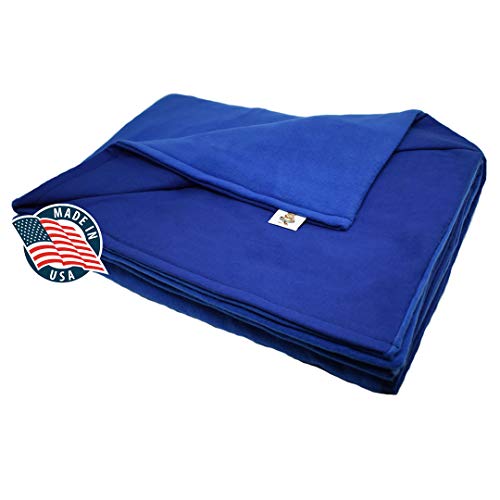 SENSORY GOODS Child Small Weighted Blanket Made in America- 4lb Low Pressure - Blue - Fleece/Flannel (48'' x 30'') Our Weighted Blankets Provide Comfort and Relaxation.