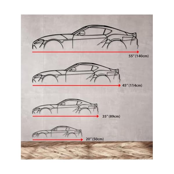 Metal Custom Car Silhouette Wall Art, Your Own Car Personalized Wall Decor, Car Lovers, Automobile Decor, Car Art, Car Silhouette Garage Wall Sign, Racing Automobile Decor (Black, 45” / 114 cm) - Image 5