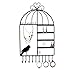 Gearmax Cintre de Bijoux en Forme de Cage d'oiseaux Support Mural Présentoirs Boucles d'oreille Supporter Collier Présentoir (Noir)